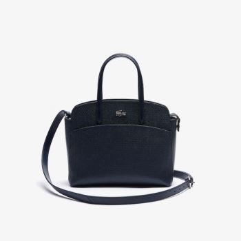 Lacoste Chantaco Piqué Leather Handbag Dámské - Kabelky Tmavě Blankyt Blankyt | CZ-pPE2MV